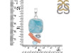 Larimar/Coral/Blue Topaz/Moonstone pendant-2SP LAR-1-1103