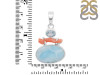 Larimar/Coral/Blue Topaz pendant-2SP LAR-1-1112