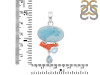 Larimar/Coral/Blue Topaz/Moonstone pendant-2SP LAR-1-1117