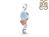 Larimar/Coral/Blue Topaz/Moonstone pendant-2SP LAR-1-1117