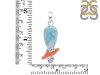 Larimar/Coral/Blue Topaz pendant-2SP LAR-1-1119
