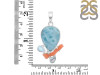 Larimar/Coral/Blue Topaz/Moonstone pendant-2SP LAR-1-1120