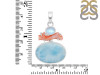 Larimar/Coral/Moonstone pendant-2SP LAR-1-1121