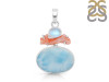 Larimar/Coral/Moonstone pendant-2SP LAR-1-1121