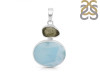 Larimar/Moldavite Pendant-2SP LAR-1-1145