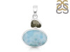 Larimar/Moldavite Pendant-2SP LAR-1-1151