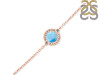 Larimar & White Topaz Bracelet With Adjustable Camera Lock LAR-RDB-65.