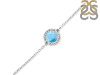 Larimar & White Topaz Bracelet With Adjustable Camera Lock LAR-RDB-65.