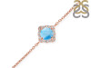 Larimar & White Topaz Bracelet With Adjustable Camera Lock LAR-RDB-66.