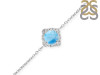 Larimar & White Topaz Bracelet With Adjustable Camera Lock LAR-RDB-66.
