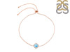 Larimar & White Topaz Bracelet With Adjustable Camera Lock LAR-RDB-66.