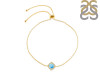 Larimar & White Topaz Bracelet With Adjustable Camera Lock LAR-RDB-66.
