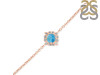 Larimar & White Topaz Bracelet With Adjustable Camera Lock LAR-RDB-67.