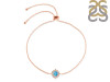 Larimar & White Topaz Bracelet With Adjustable Camera Lock LAR-RDB-67.
