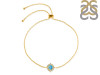 Larimar & White Topaz Bracelet With Adjustable Camera Lock LAR-RDB-67.
