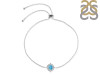 Larimar & White Topaz Bracelet With Adjustable Camera Lock LAR-RDB-67.