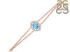 Larimar & White Topaz Bracelet With Adjustable Camera Lock LAR-RDB-68.