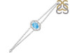 Larimar & White Topaz Bracelet With Adjustable Camera Lock LAR-RDB-68.