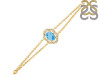 Larimar & White Topaz Bracelet With Adjustable Camera Lock LAR-RDB-68.