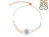 Larimar & White Topaz Bracelet With Adjustable Camera Lock LAR-RDB-68.