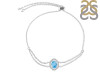 Larimar & White Topaz Bracelet With Adjustable Camera Lock LAR-RDB-68.