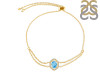 Larimar & White Topaz Bracelet With Adjustable Camera Lock LAR-RDB-68.