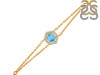 Larimar & White Topaz Bracelet With Adjustable Camera Lock LAR-RDB-83.