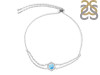 Larimar & White Topaz Bracelet With Adjustable Camera Lock LAR-RDB-83.