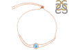 Larimar & White Topaz Bracelet With Adjustable Camera Lock LAR-RDB-83.