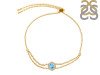Larimar & White Topaz Bracelet With Adjustable Camera Lock LAR-RDB-83.