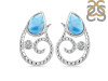 Larimar & White Topaz Stud Earring LAR-RDE-55.