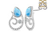 Larimar & White Topaz Stud Earring LAR-RDE-55.