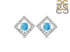 Larimar & White Topaz Stud Earring LAR-RDE-847.