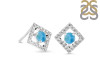 Larimar & White Topaz Stud Earring LAR-RDE-847.