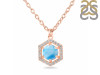 Larimar & White Topaz Necklace With Slider Lock LAR-RDN-69.