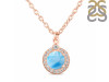 Larimar & White Topaz Necklace With Slider Lock LAR-RDN-72.