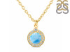 Larimar & White Topaz Necklace With Slider Lock LAR-RDN-72.