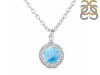 Larimar & White Topaz Necklace With Slider Lock LAR-RDN-72.