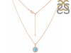 Larimar & White Topaz Necklace With Slider Lock LAR-RDN-72.