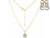 Larimar & White Topaz Necklace With Slider Lock LAR-RDN-72.