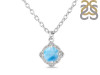 Larimar & White Topaz Necklace With Slider Lock LAR-RDN-74.