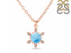 Larimar & White Topaz Necklace With Slider Lock LAR-RDN-75.