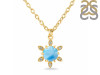 Larimar & White Topaz Necklace With Slider Lock LAR-RDN-75.