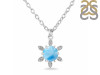 Larimar & White Topaz Necklace With Slider Lock LAR-RDN-75.