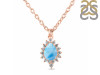 Larimar & White Topaz Necklace With Slider Lock LAR-RDN-79.