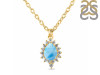 Larimar & White Topaz Necklace With Slider Lock LAR-RDN-79.
