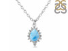 Larimar & White Topaz Necklace With Slider Lock LAR-RDN-79.