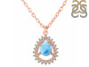 Larimar & White Topaz Necklace With Slider Lock LAR-RDN-80.