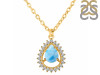 Larimar & White Topaz Necklace With Slider Lock LAR-RDN-80.