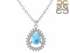 Larimar & White Topaz Necklace With Slider Lock LAR-RDN-80.